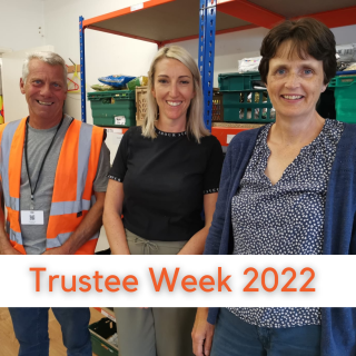Luton foodbank Volunteers with caption Trustee Week 2022